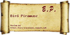 Biró Piramusz névjegykártya